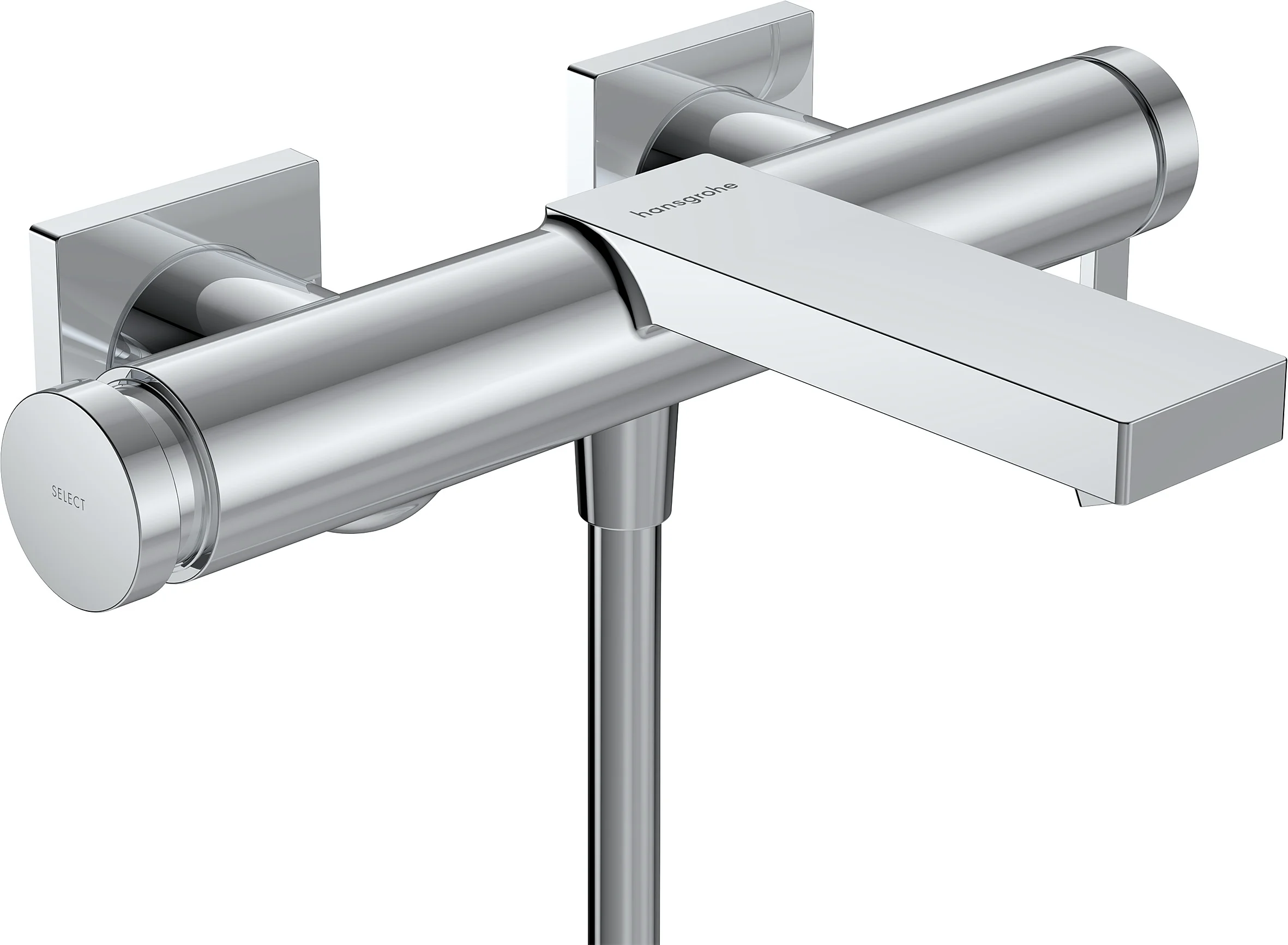 Hansgrohe Tecturis E Wannenmischer Aufputz Chrom, Ausladung 213 mm, Keramikmischsystem, Druckumsteller Select mit automatischer Rückstellung Hansgrohe Tecturis E Wannenmischer Aufputz Chrom, Ausladung 213 mm, Keramikmischsystem, Druckumsteller Select mit automatischer Rückstellung