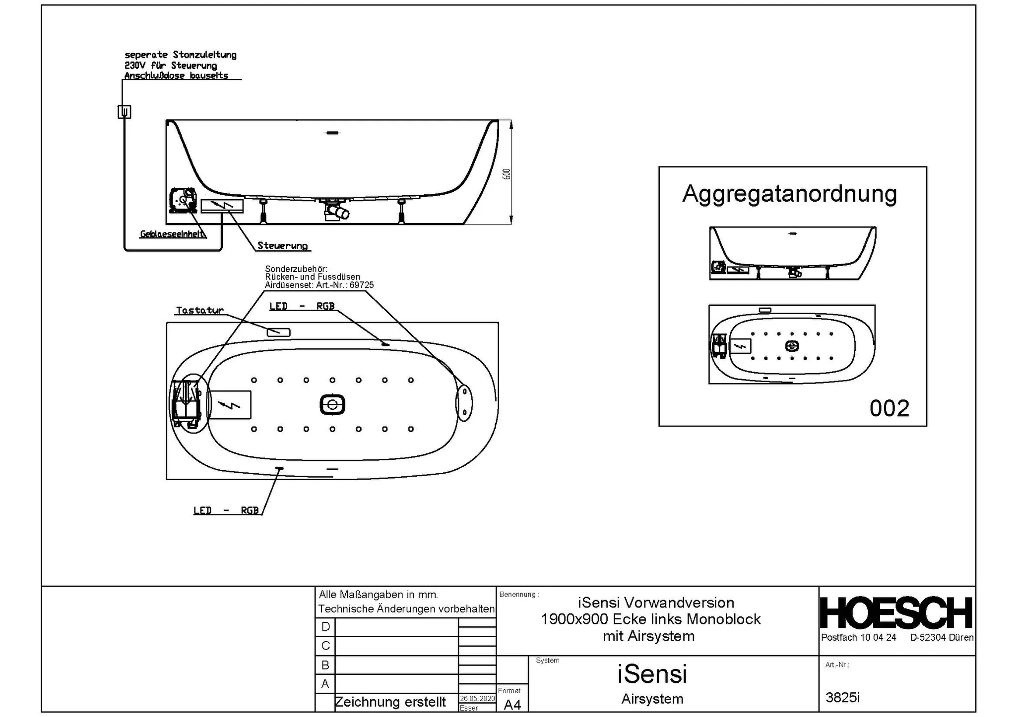 Hoesch Whirlwanne „iSensi“ Monolith mit Airsystem „iSensi“ vorwand eck, asymmetrisch 190 × 90 cm, links in Weiß (glänzend) / Schwarz (matt) Hoesch Whirlwanne „iSensi“ Monolith mit Airsystem „iSensi“ vorwand eck, asymmetrisch 190 × 90 cm, links in Weiß (glänzend) / Schwarz (matt)