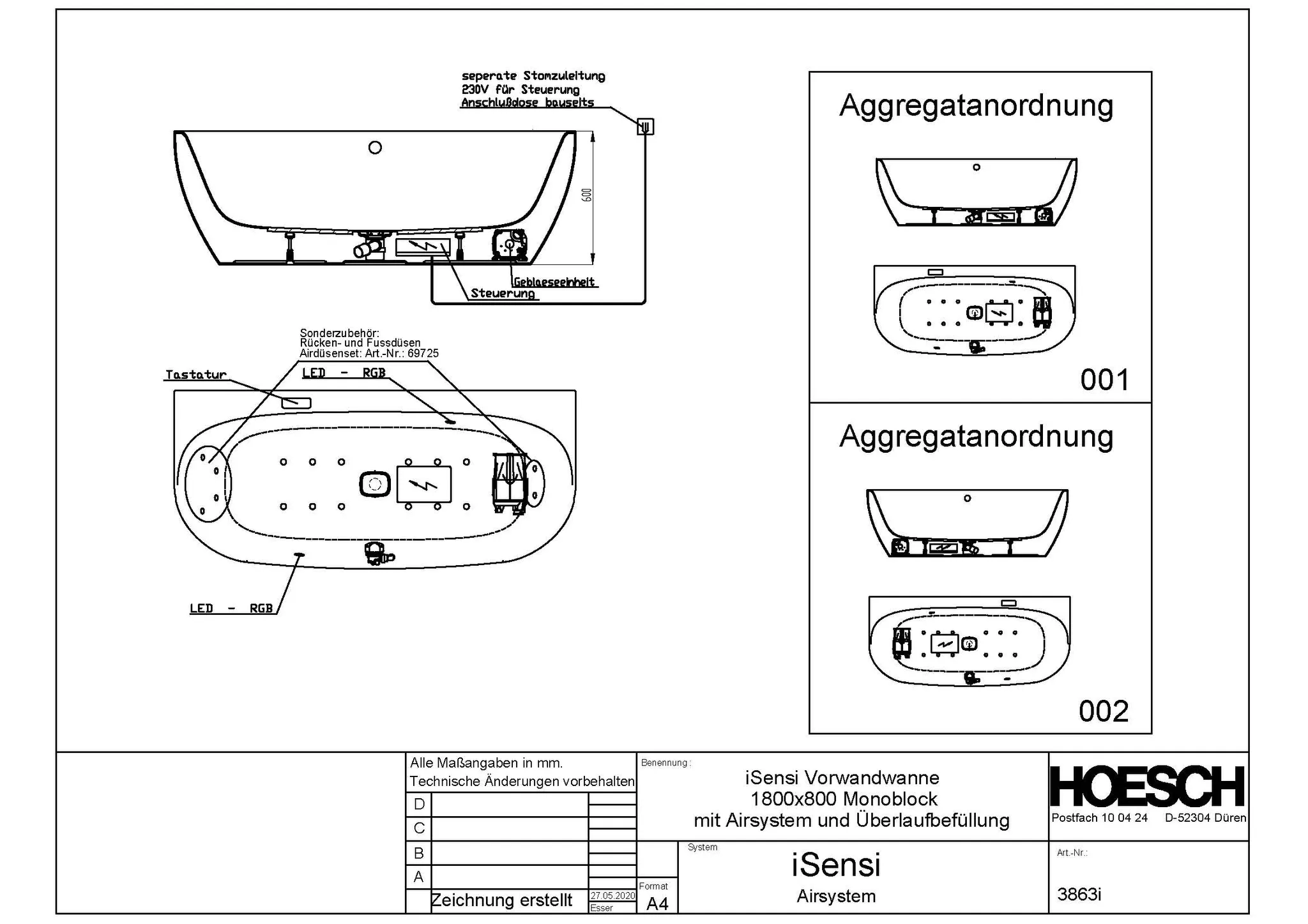 Hoesch Whirlwanne „iSensi“ Monolith mit Airsystem „iSensi“ vorwand halbkreis 180 × 80 cm in Weiß Hoesch Whirlwanne „iSensi“ Monolith mit Airsystem „iSensi“ vorwand halbkreis 180 × 80 cm in Weiß