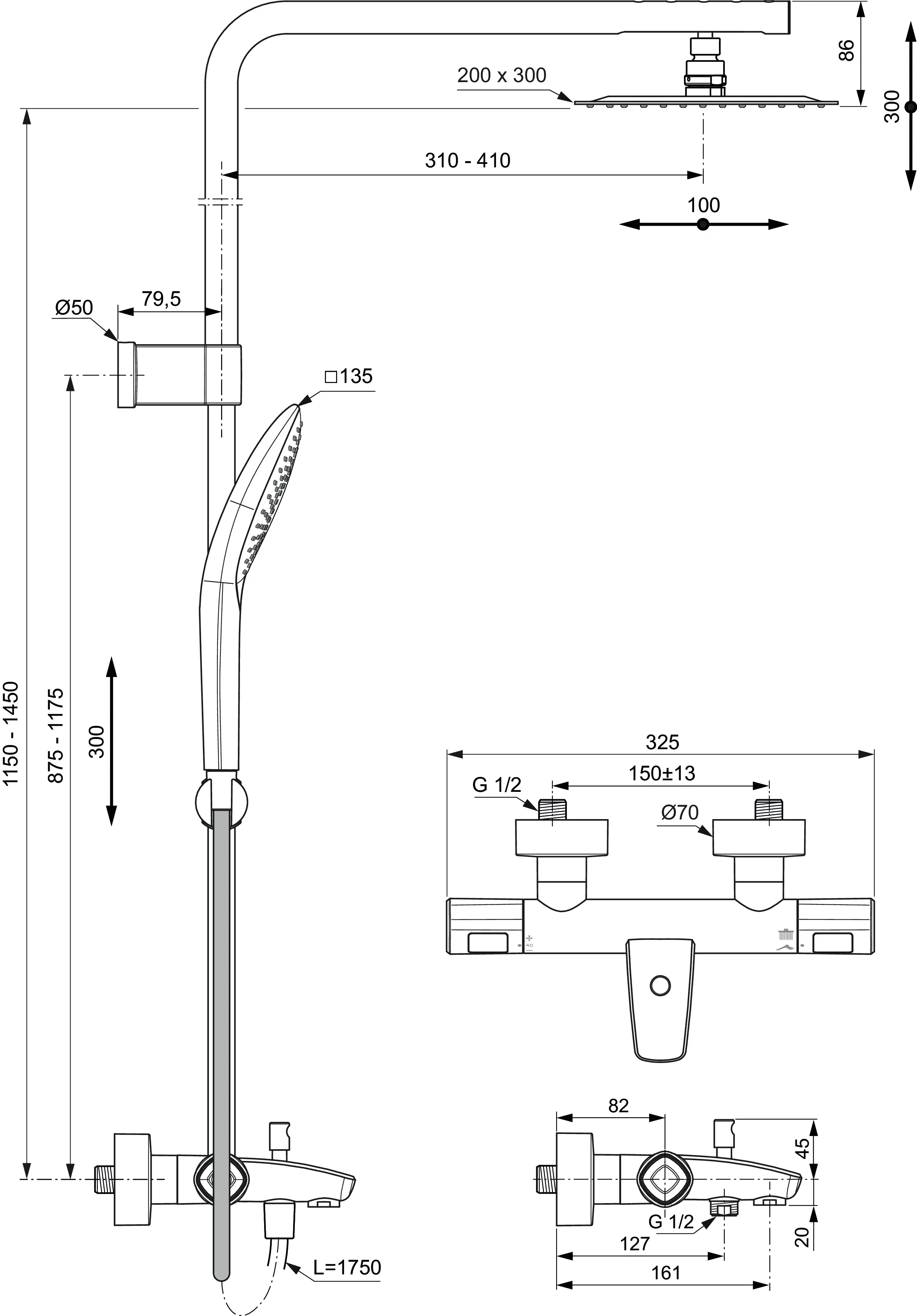 Ideal Standard Duschsystem „Ceratherm T100“ Ideal Standard Duschsystem „Ceratherm T100“