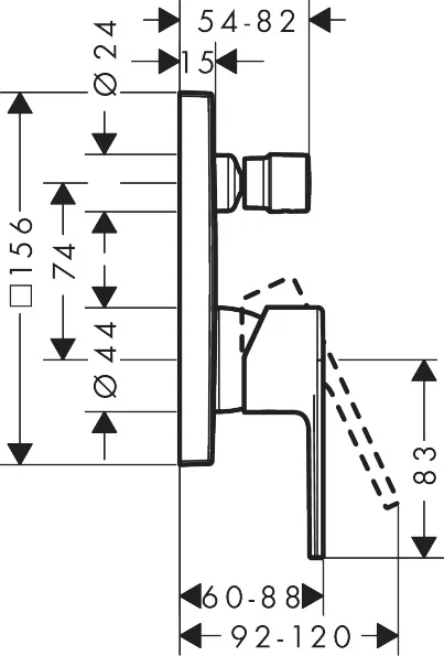 Hansgrohe Vernis Shape Einhebel-Wannenmischer Unterputz, mattschwarz, 2 Verbraucher, Keramikmischsystem, für iBox universal Hansgrohe Vernis Shape Einhebel-Wannenmischer Unterputz, mattschwarz, 2 Verbraucher, Keramikmischsystem, für iBox universal