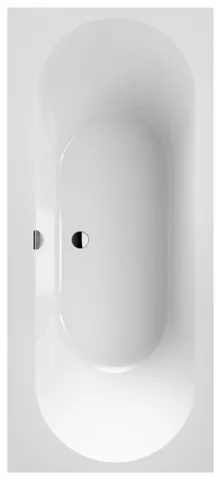 Villeroy & Boch Badewanne „Oberon 2.0“ Duo rechteck 180 × 80 cm, Mittelablauf in Stone White