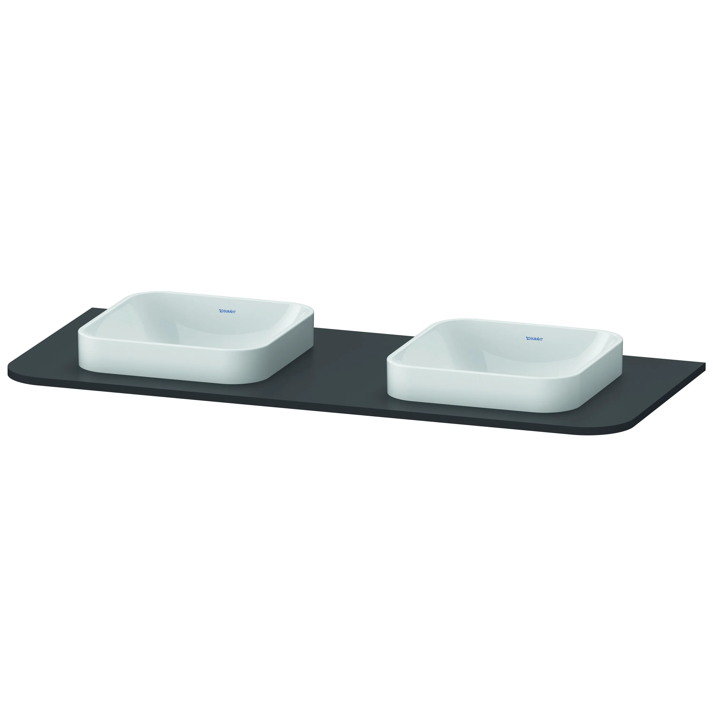 Duravit Konsole „Happy D.2 Plus“, links und rechts in Graphit Supermatt