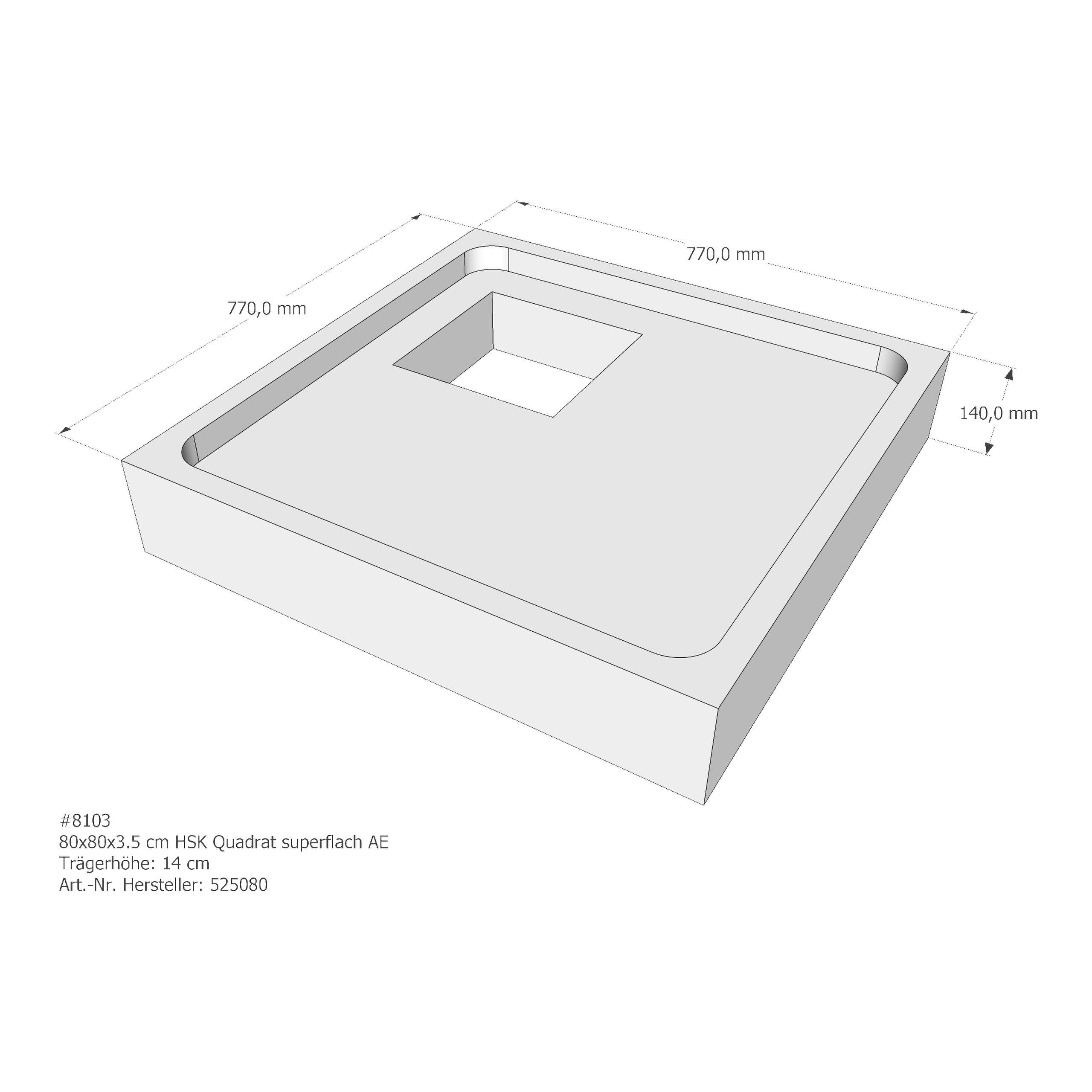Duschwannenträger für HSK Quadrat superflach 80 × 80 × 2 cm Duschwannenträger für HSK Quadrat superflach 80 × 80 × 2 cm