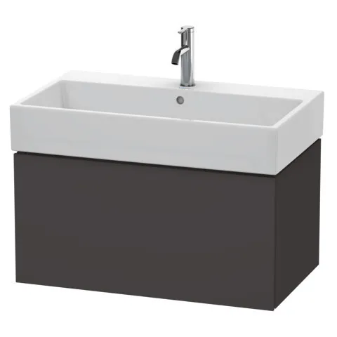 Duravit Waschtischunterschrank wandhängend „L-Cube“ 78,4 × 39,4 × 45,9 cm Graphit Supermatt