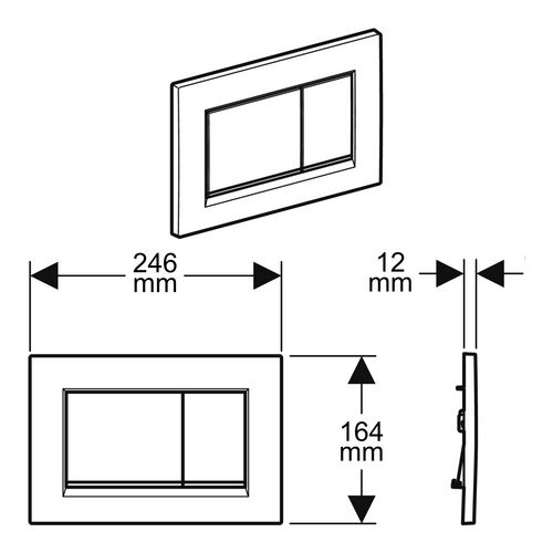 Geberit Betätigungsplatte „Sigma30“ 24,6 × 16,4 × 1,2 cm in weiß / chrom / weiß Geberit Betätigungsplatte „Sigma30“ 24,6 × 16,4 × 1,2 cm in weiß / chrom / weiß