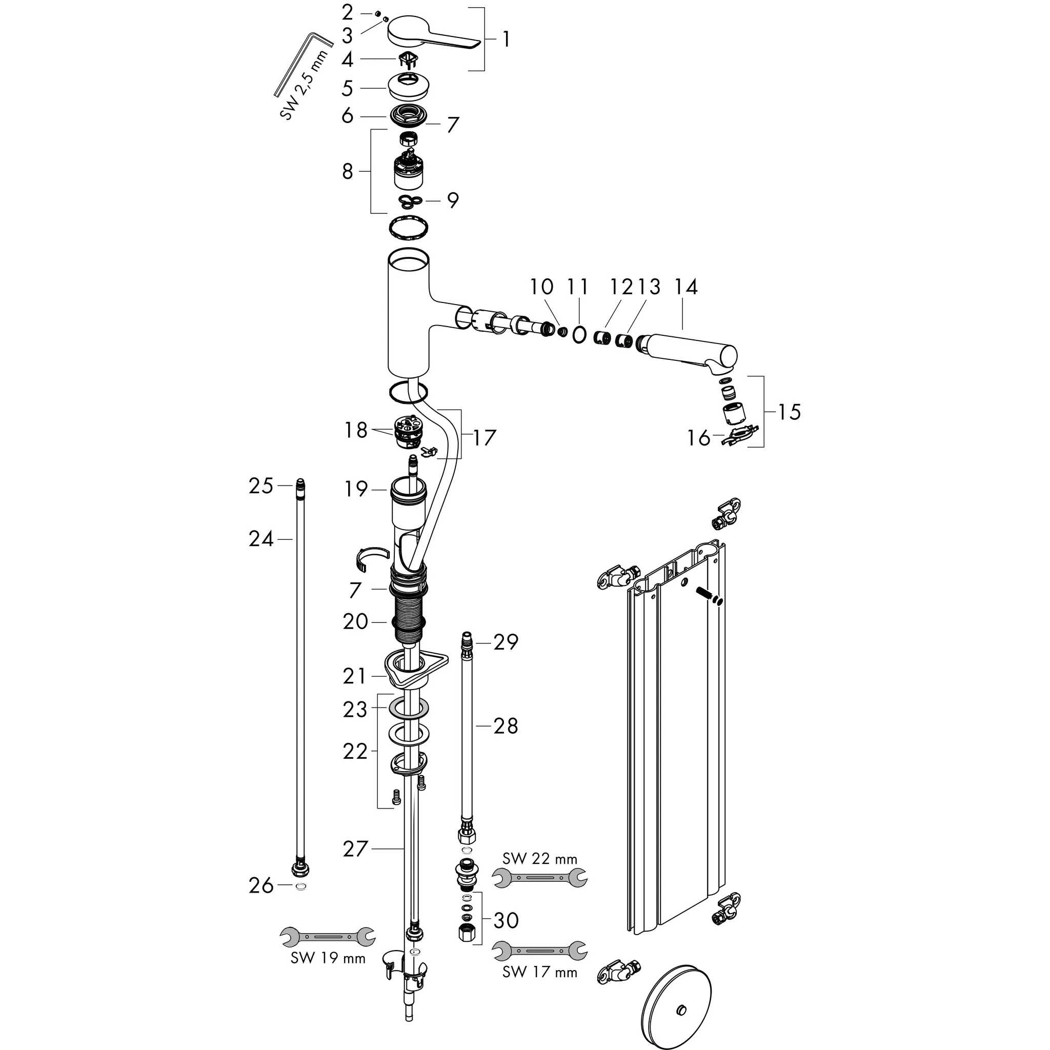 Zesis M33 Einhebel-Küchenmischer 150, Metall Ausziehbrause, 2jet, sBox Chrom