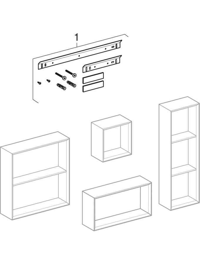 Wandbox quadratisch: 22.5x23.3x13.2cm, weiß, lackiert hochglänzend