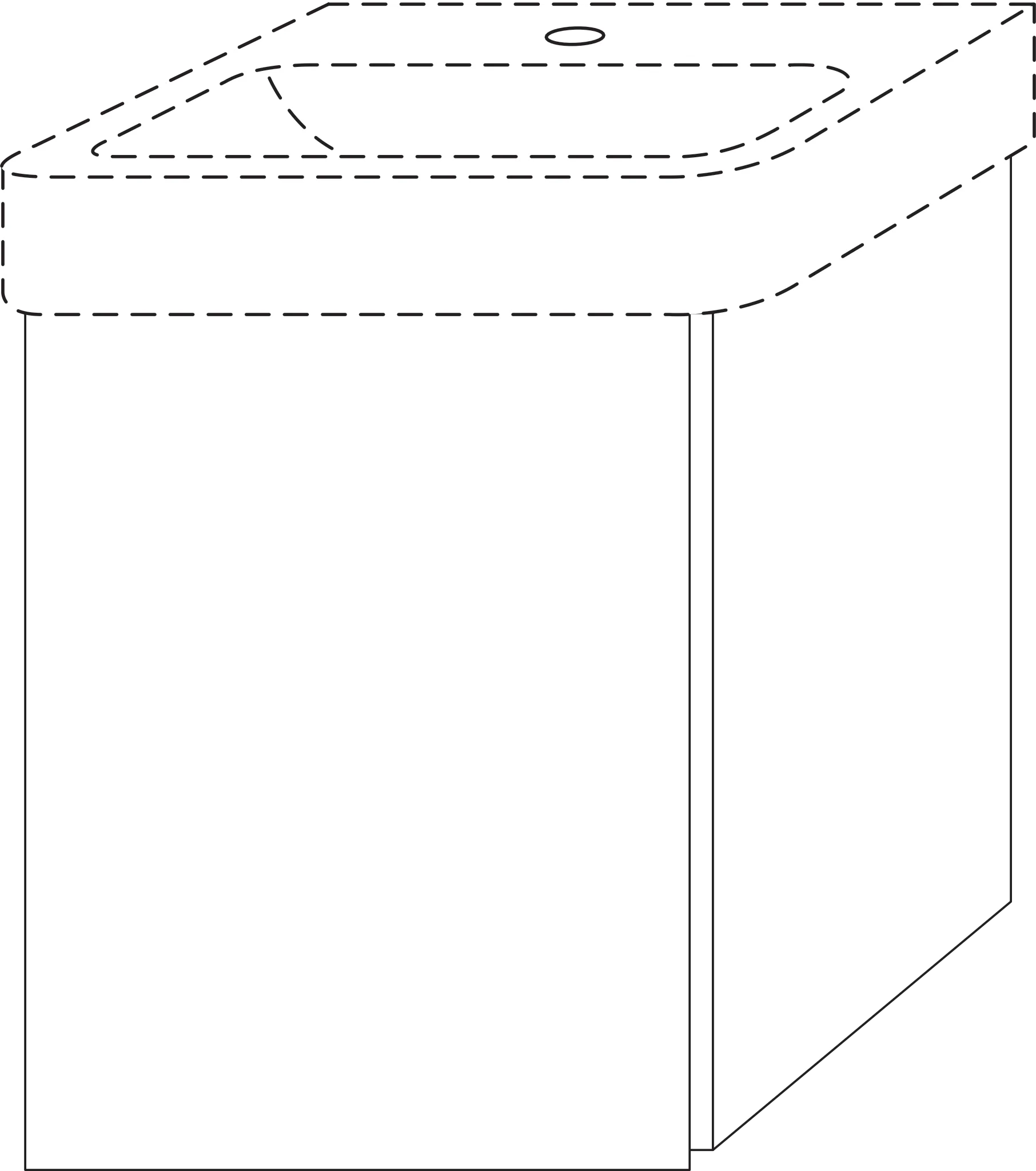 Waschtischunterbau links 3way (BR668) 523x400x332 Anthrazit-Matt