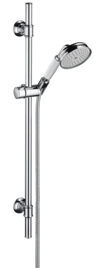 Hansgrohe AXOR Montreux Brausenset chrom, 0,90 m, Brausekopf 100 mm, RainAir Strahl, QuickClean, max. Durchfluss 16 l/min bei 3 bar