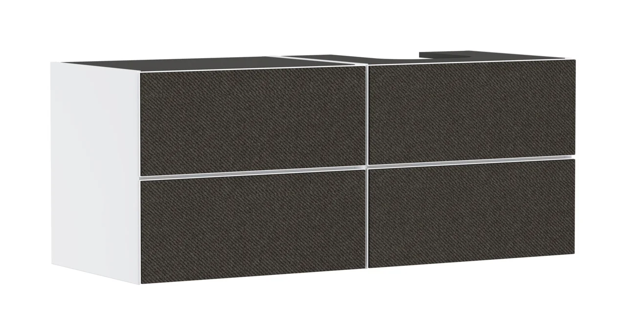 Hansgrohe Xevolos E Waschtischunterschrank Mattweiß 1370x550 mm mit 4 Schubkästen, griff- und siphonausschnittlos, SoftClose, PushOpen, vormontiert Hansgrohe Xevolos E Waschtischunterschrank Mattweiß 1370x550 mm mit 4 Schubkästen, griff- und siphonausschnittlos, SoftClose, PushOpen, vormontiert