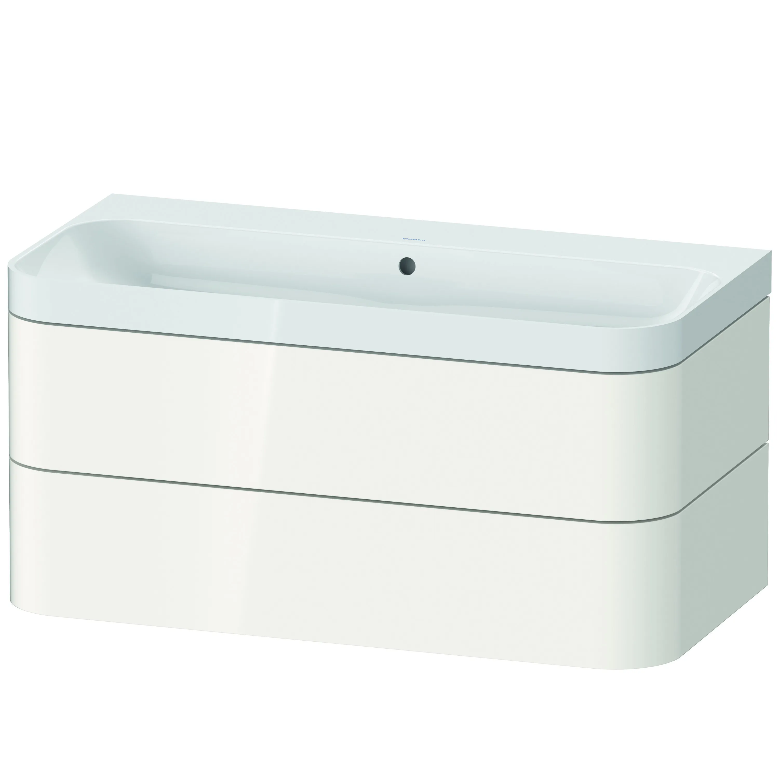 Duravit Waschtischunterschrank c-shaped Set wandhängend „Happy D.2 Plus“ 97,5 × 48 × 49 cm Weiß Hochglanz