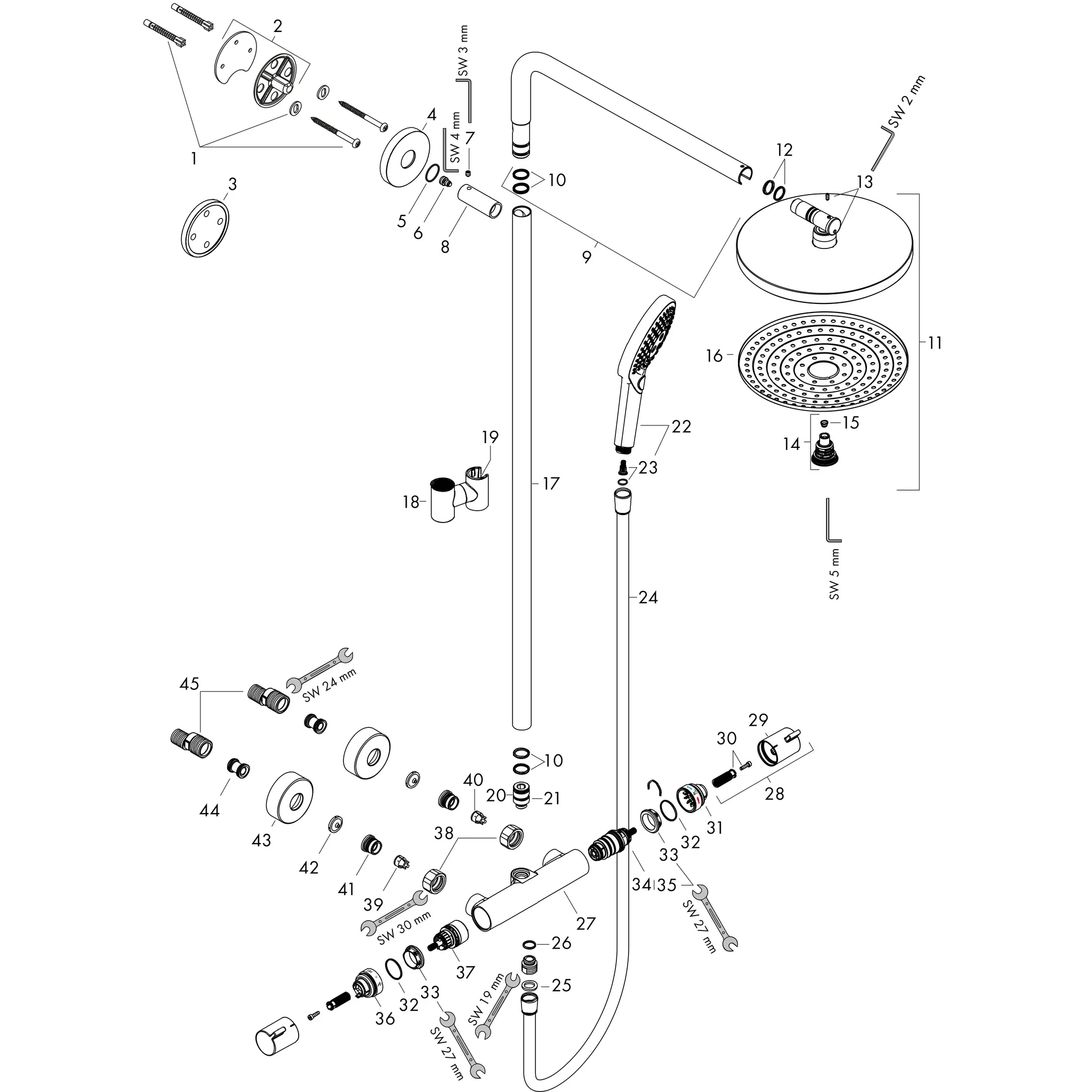 Hansgrohe Raindance Select S Showerpipe 300 2jet mit Thermostat, Chrom Hansgrohe Raindance Select S Showerpipe 300 2jet mit Thermostat, Chrom