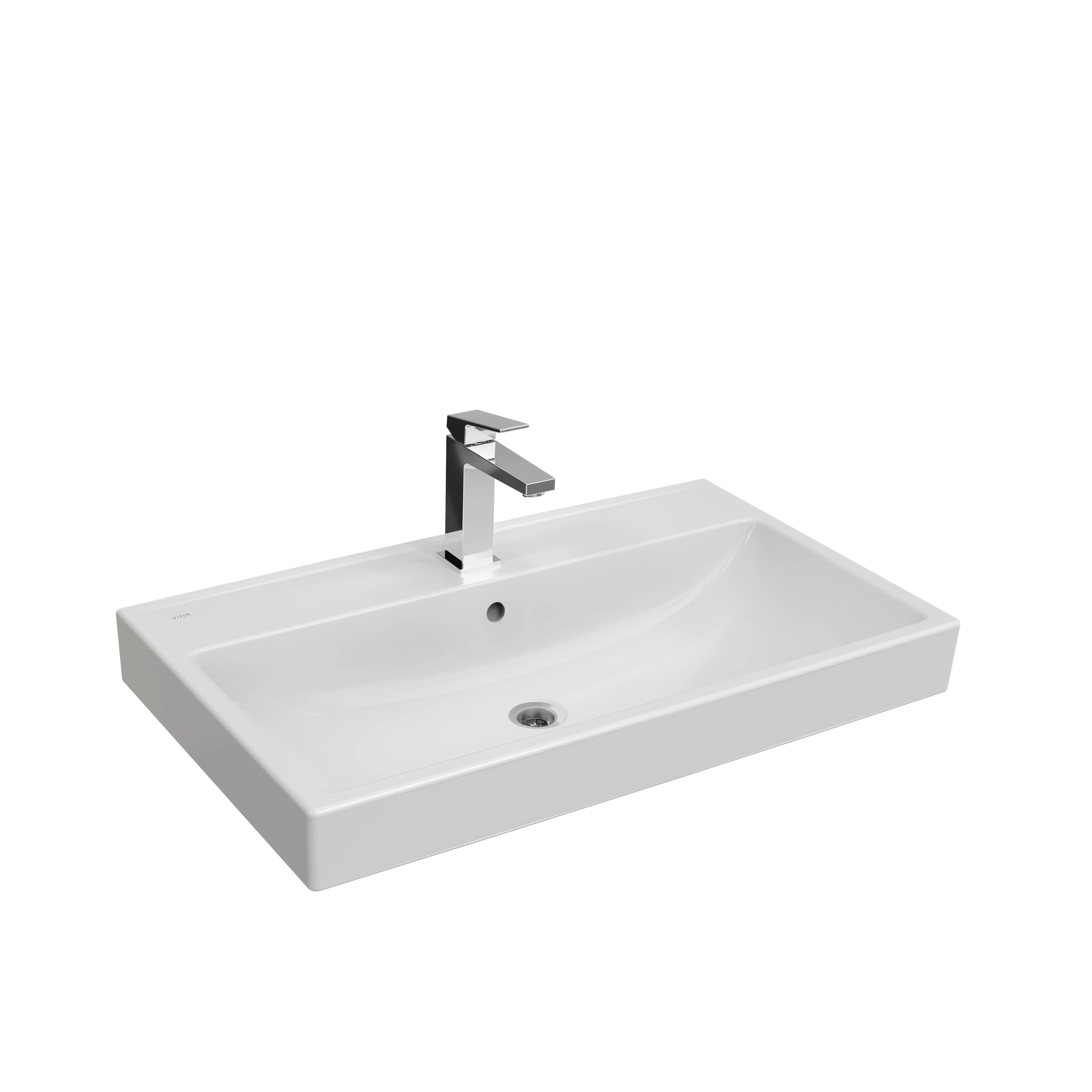VitrA New Integra Square Waschtisch, 79 x 47 x 17,5 cm, weiß Hochglanz mit VitrA Clean Oberflächenveredelung VitrA New Integra Square Waschtisch, 79 x 47 x 17,5 cm, weiß Hochglanz mit VitrA Clean Oberflächenveredelung