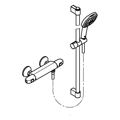 Grohe Grohtherm 1000 Thermostat-Brausebatterie, ½ mit Tempesta Brausestangenset 900mm chrom Grohe Grohtherm 1000 Thermostat-Brausebatterie, ½ mit Tempesta Brausestangenset 900mm chrom