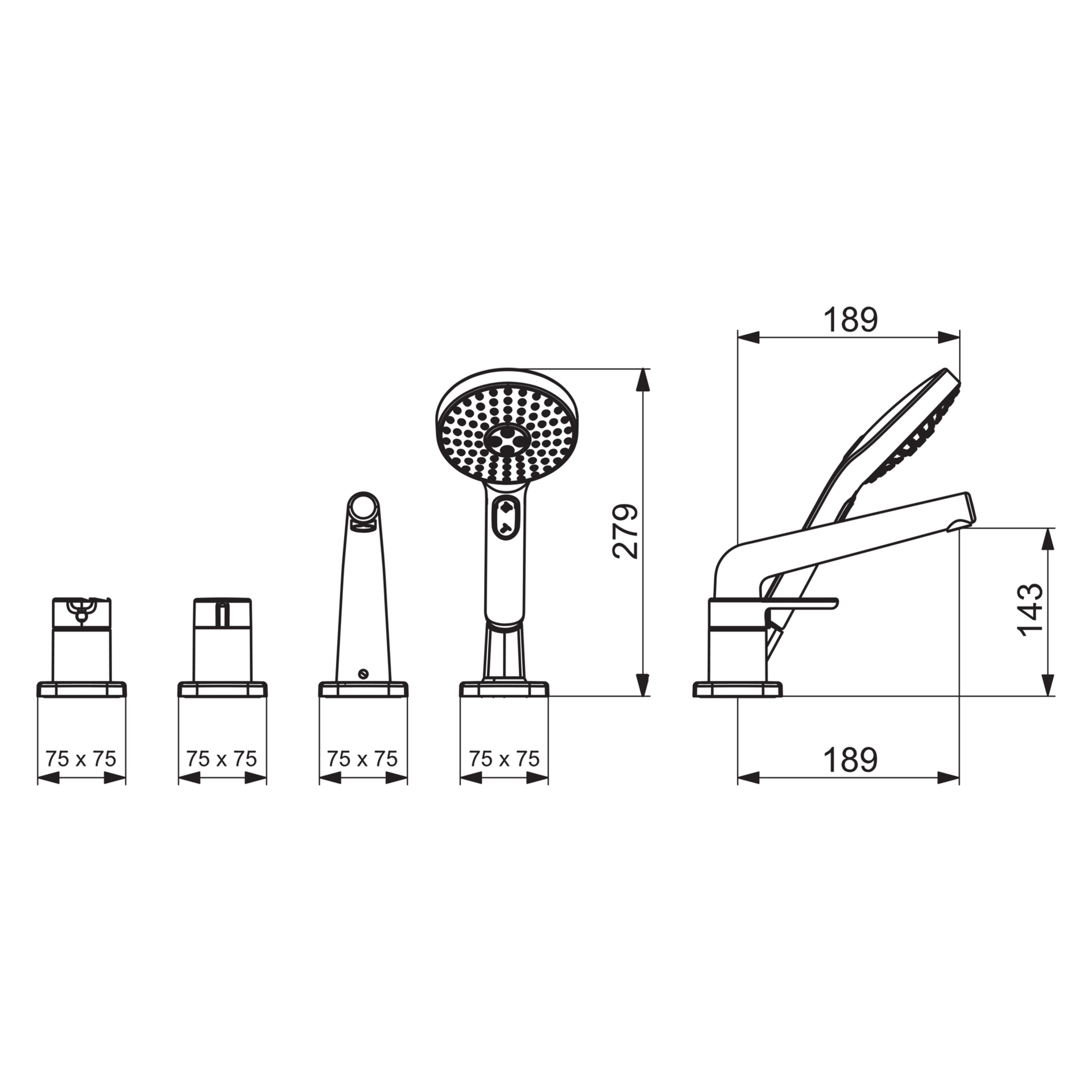 Einhebelmischer Fertigmontageset für Wanne/Brause DESIGNO Style 5312 Rosette soft edge 3-strahlig Einhebelmischer Fertigmontageset für Wanne/Brause DESIGNO Style 5312 Rosette soft edge 3-strahlig