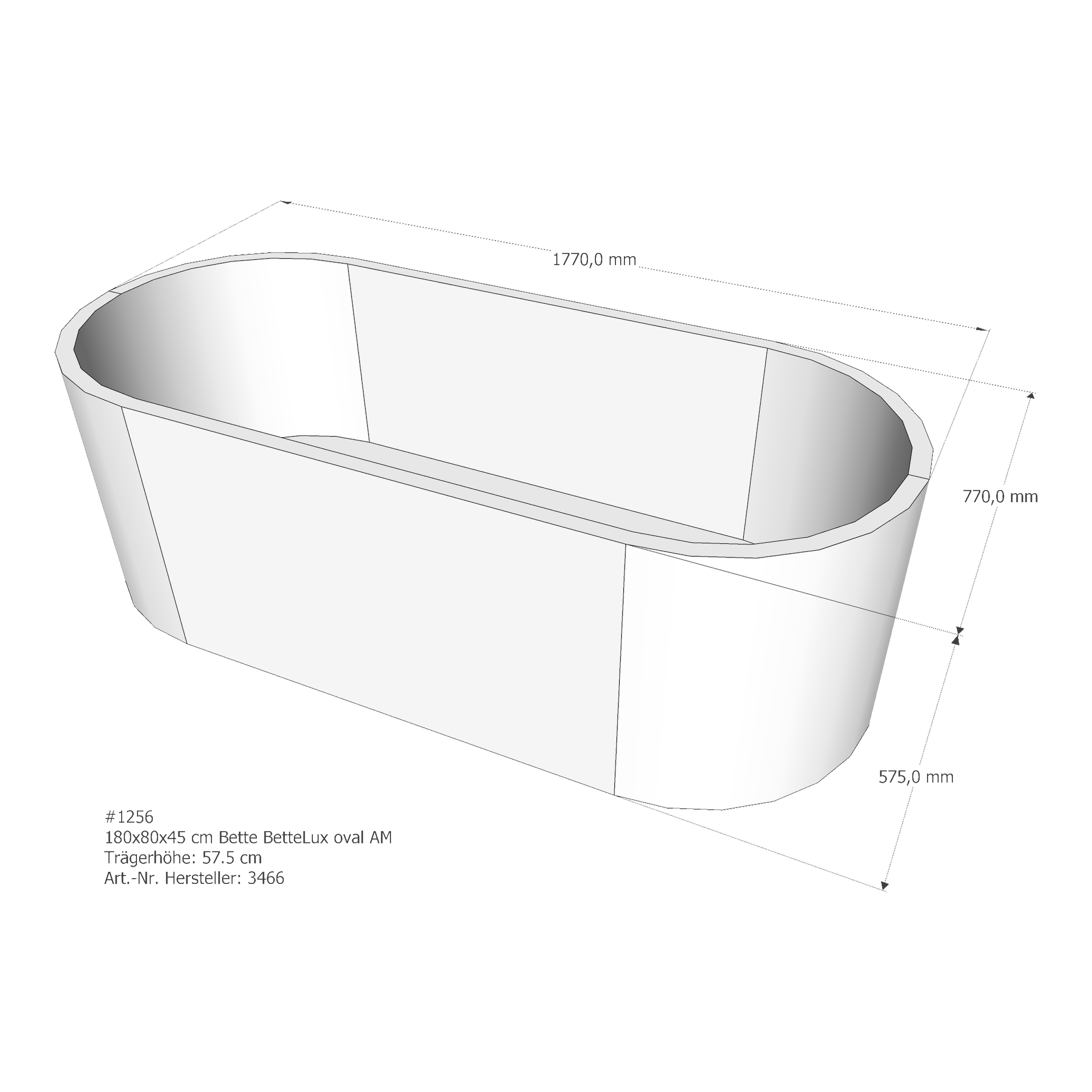 Badewannenträger für Bette LuxOval 180 × 80 × 45 cm Breite: 80 cm / Länge: 180 cm Badewannenträger für Bette LuxOval 180 × 80 × 45 cm Breite: 80 cm / Länge: 180 cm