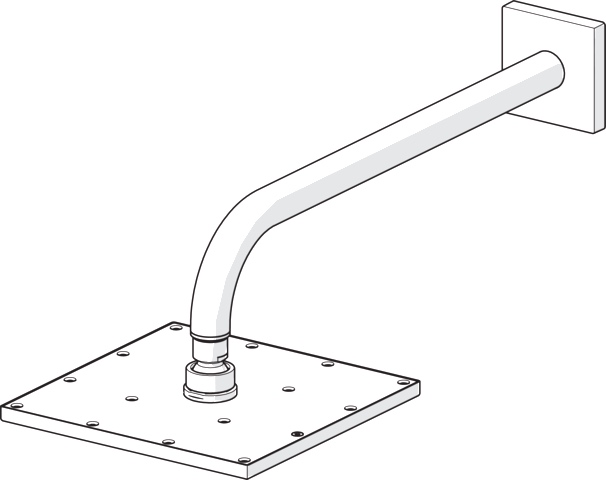 HA Kopfbrause HANSAVIVA 0418 Rosette eckig 1-strahlig Ausladung 400 mm DN15 Chrom