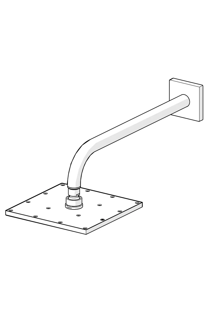 HansaVIVA Kopfbrause HansaVIVA 0418 Rosette eckig 1-strahlig Ausladung 400 mm DN15 Chrom