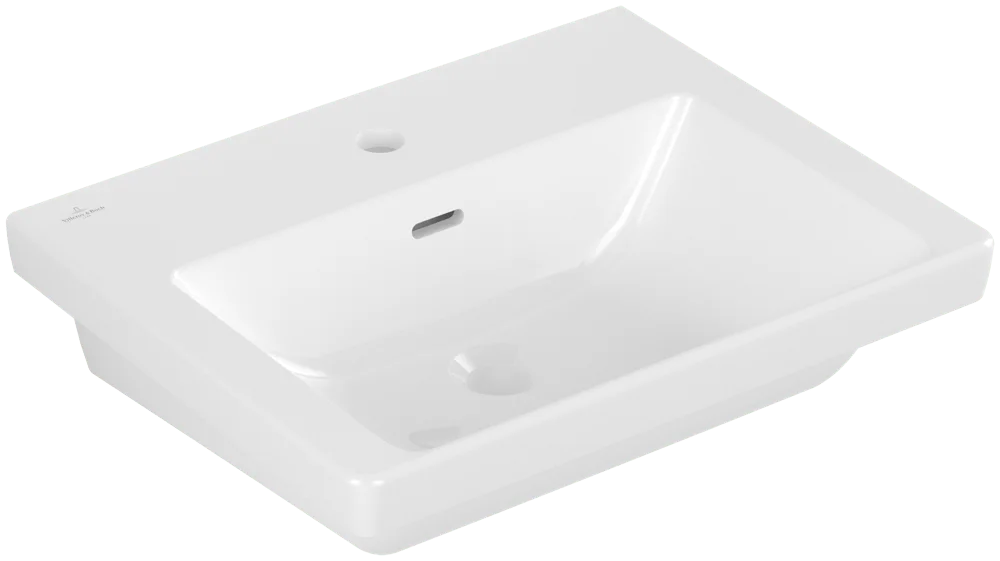 Villeroy & Boch Waschbecken Subway 3.0 4A70F4, 550 x 440 mm, Rechteck, 1HL. mit Überlauf, Weiß Alpin