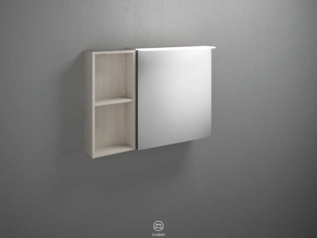 Burgbad Spiegelschrank Badu SFTW090, 310x900x665 mm, LED-Aufsatzleuchte 4200 K, Energieeffizienzklasse E Burgbad Spiegelschrank Badu SFTW090, 310x900x665 mm, LED-Aufsatzleuchte 4200 K, Energieeffizienzklasse E