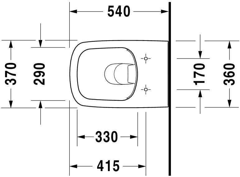 Duravit Wand-Tiefspül-WC inkl. WC-Sitz „DuraStyle“ 37,3 × 54 × 39,3 cm, Befestigung sichtbar, ohne Spülrand