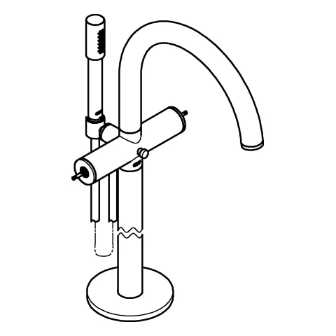 Wannenbatterie Atrio Private Collection 25227, Bodenmontage, für Hebelgriffe, Fertigmontageset für 45984, chrom Wannenbatterie Atrio Private Collection 25227, Bodenmontage, für Hebelgriffe, Fertigmontageset für 45984, chrom