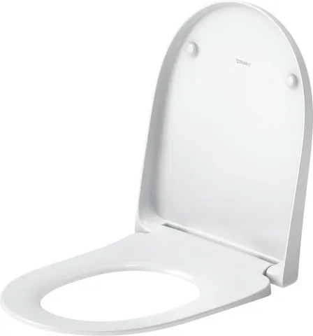 Duravit Univ.WC-Sitz D-shaped Tief 438mm Ülap Absenkaut. abnehmb. Scharn. Edelst. We