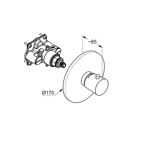 BALANCE Unterputz-Thermostatarmatur Feinbau-Set mit Funktionseinheit chrom BALANCE Unterputz-Thermostatarmatur Feinbau-Set mit Funktionseinheit chrom