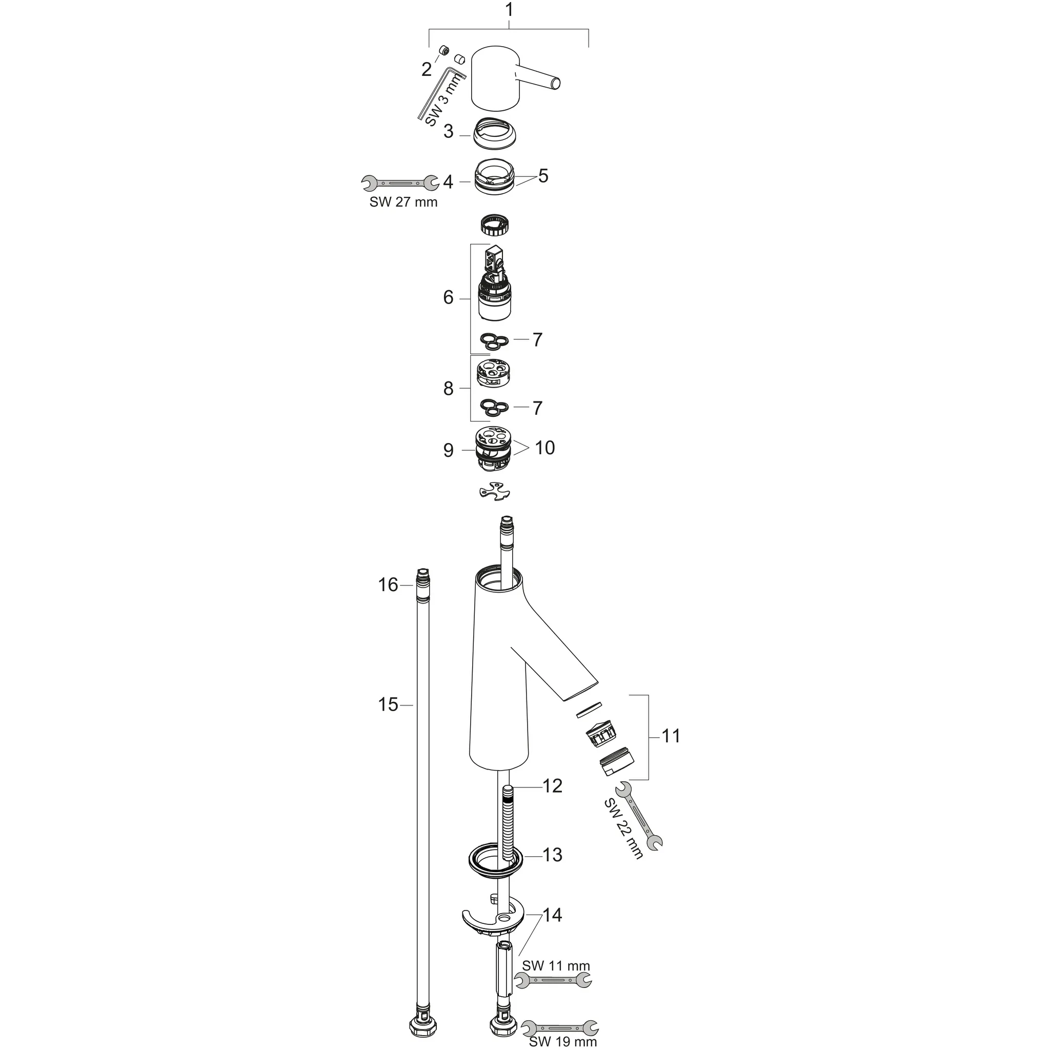 Hansgrohe Talis S Einhebel-Waschtischmischer 100, chrom Hansgrohe Talis S Einhebel-Waschtischmischer 100, chrom