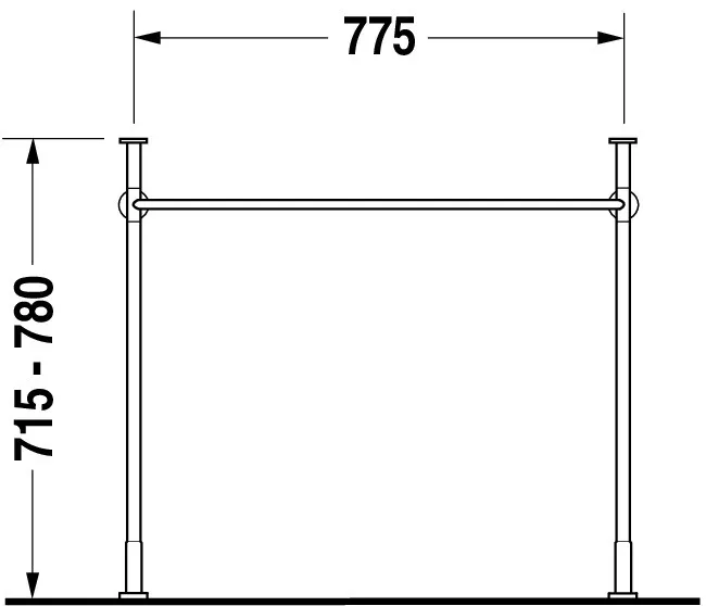 Duravit Vero Metallkonsole Chrom Poliert, höhenverstellbar, 455x808x715-780 mm Duravit Vero Metallkonsole Chrom Poliert, höhenverstellbar, 455x808x715-780 mm