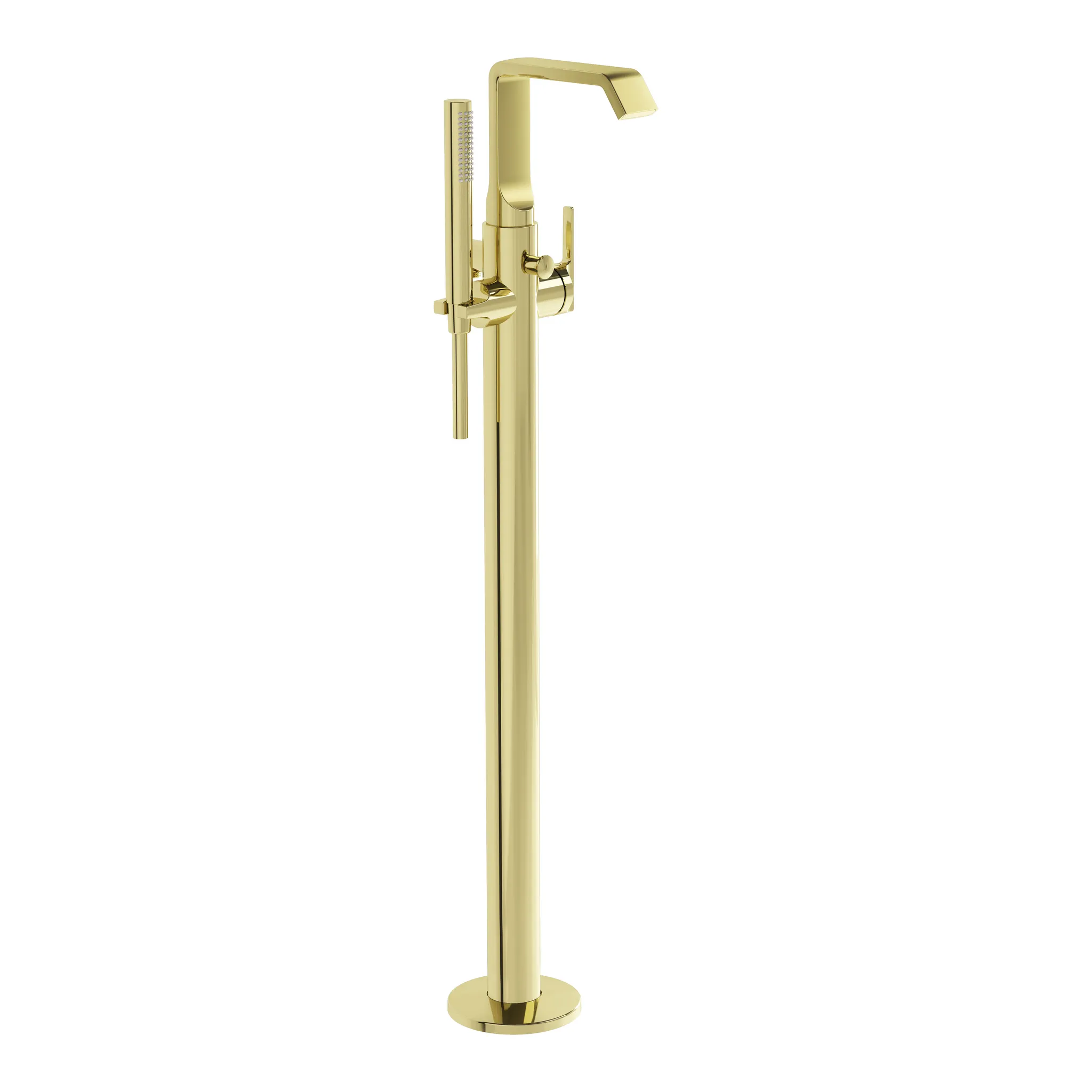 VitrA Suit Einhebel-Wannenfüll- und Brausearmatur Bodenmontage, Höhe 93 cm, Gold Soft