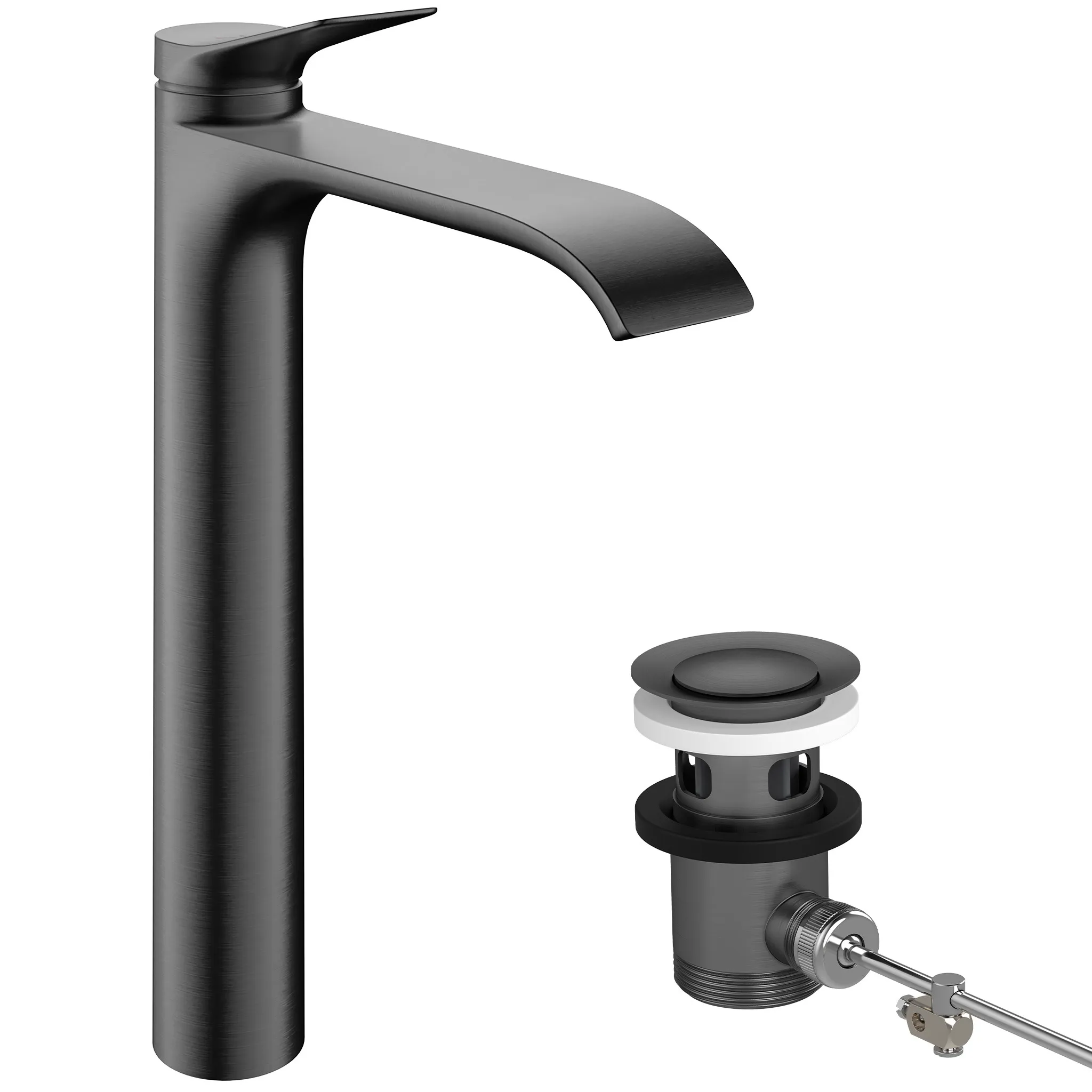 Hansgrohe Vivenis Einhebel-Waschtischmischer 250 CoolStart, Brushed Black Chrome, Ausladung 191 mm, Auslaufhöhe 251 mm