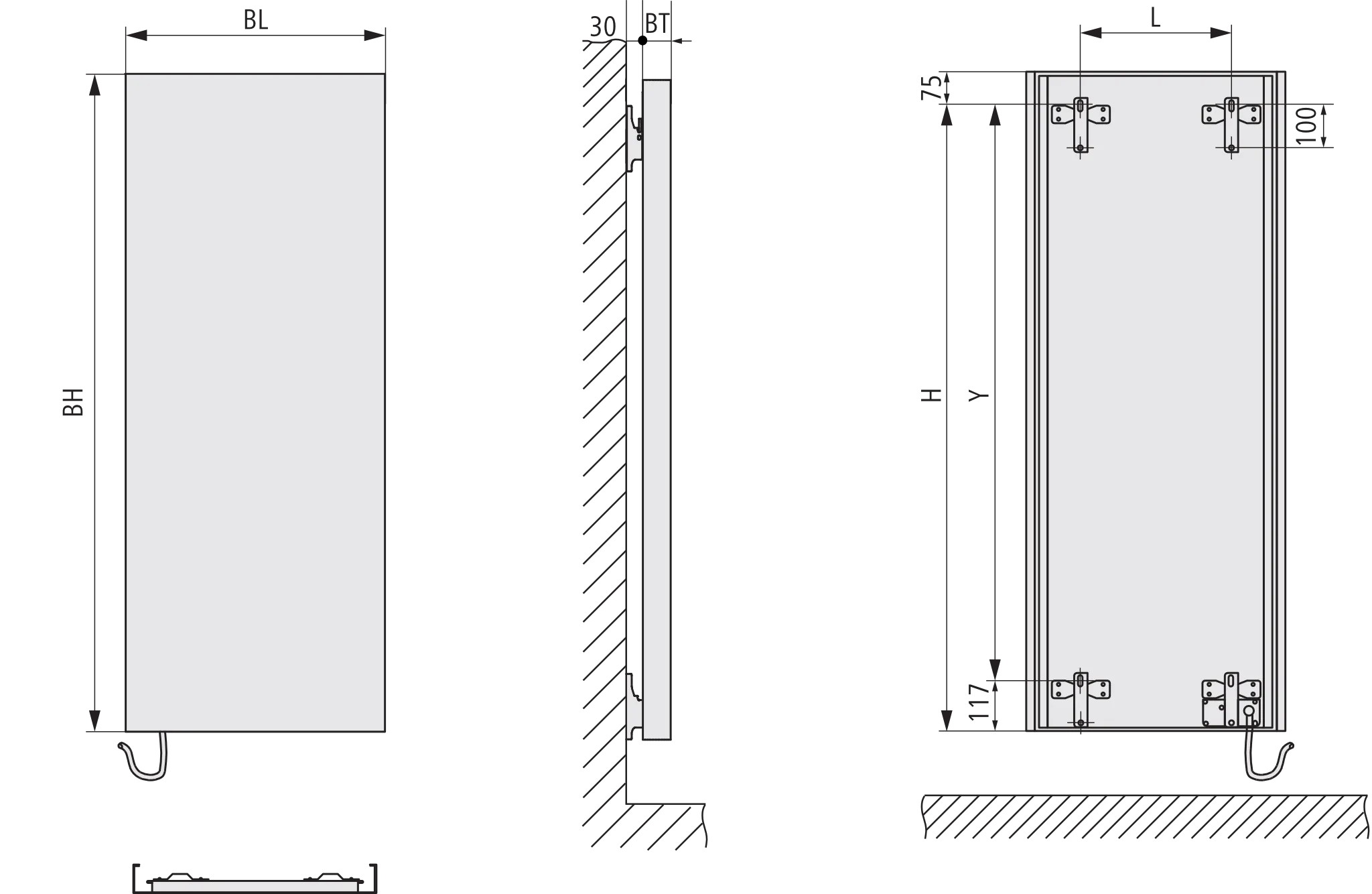 Kermi Design-Elektroheizkörper „Rubeo®-E“ 47 × 152,5 cm in Weiß