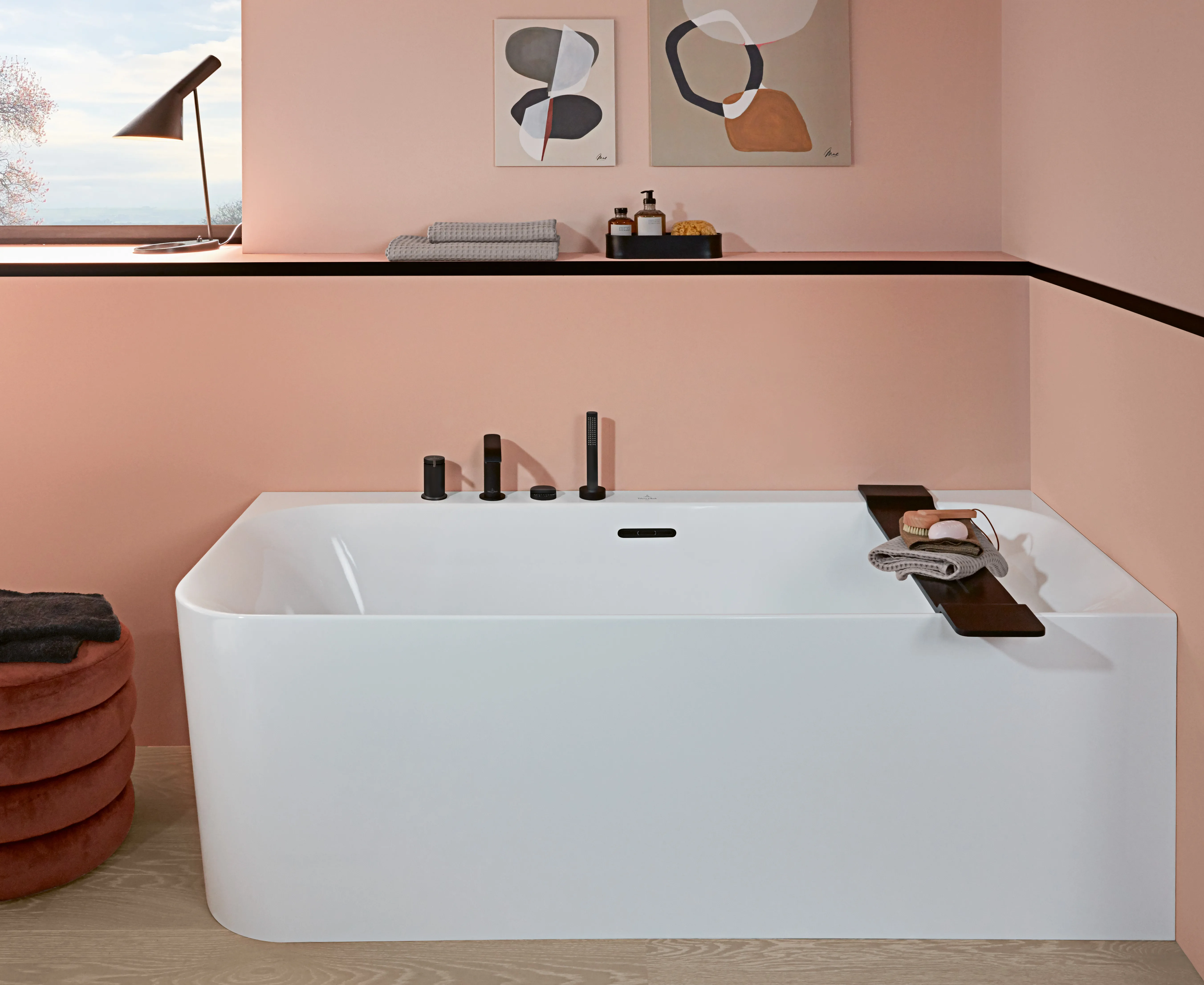 Villeroy & Boch Badewanne mit eckiger Innenform „Loop & Friends“ vorwand rechteck 180 × 80 cm, rechts in Weiß Alpin