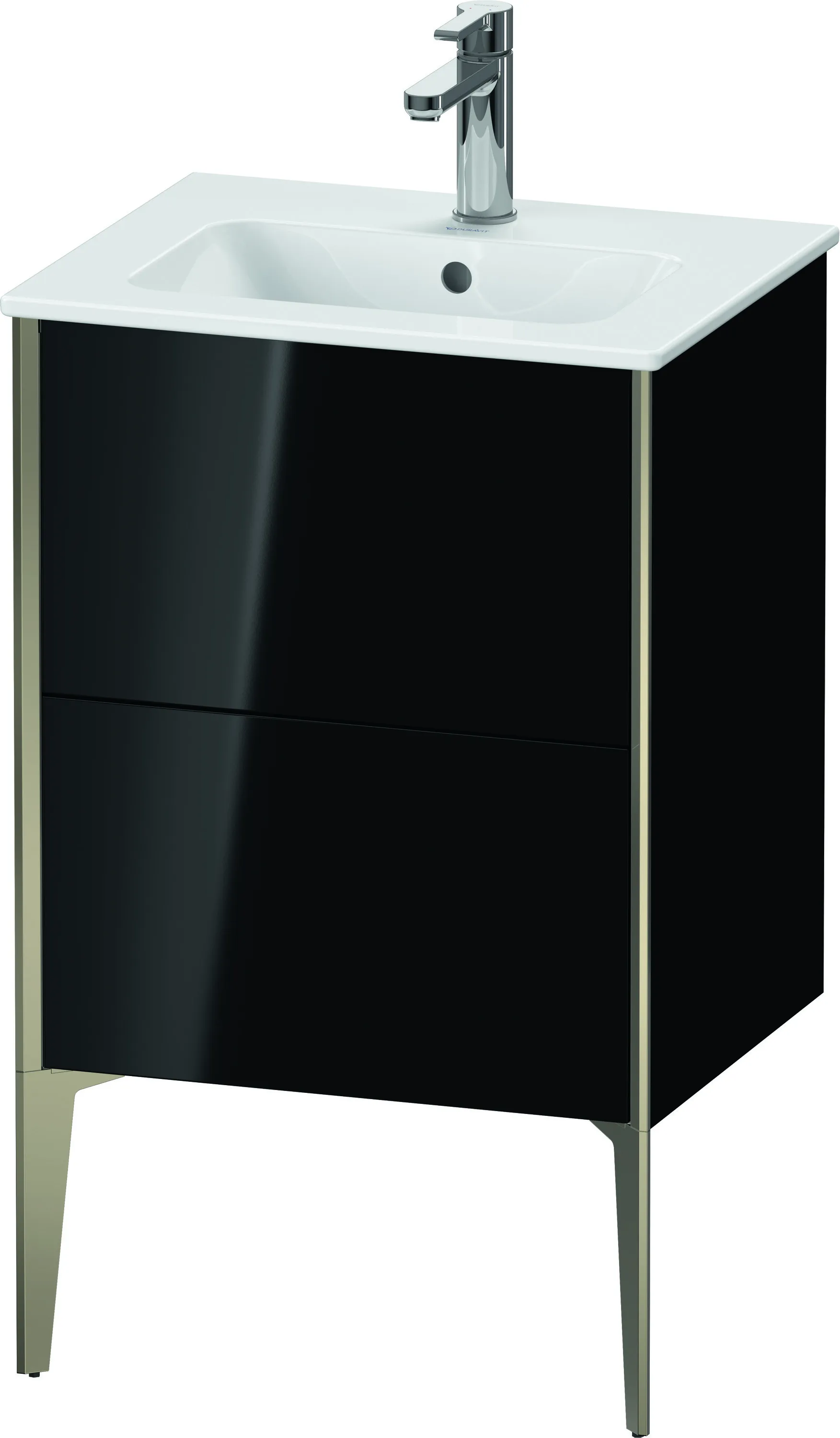 Duravit Waschtischunterschrank bodenstehend „XViu“ 51 × 59,4 × 42 cm in Schwarz Hochglanz