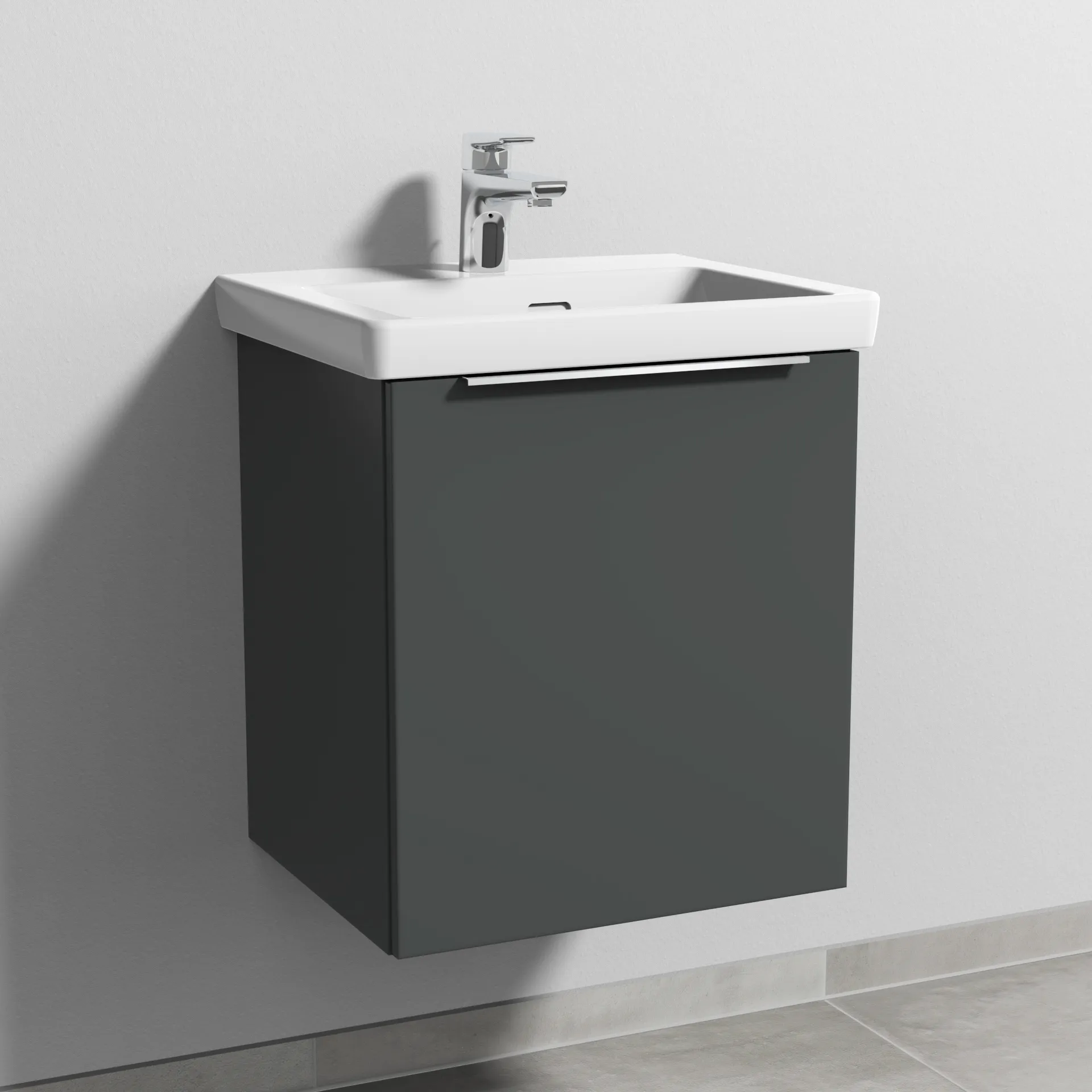 Sanipa Waschtischunterschrank „3way“ 457 × 517 × 391 mm in Anthrazit (matt), Anschlag rechts