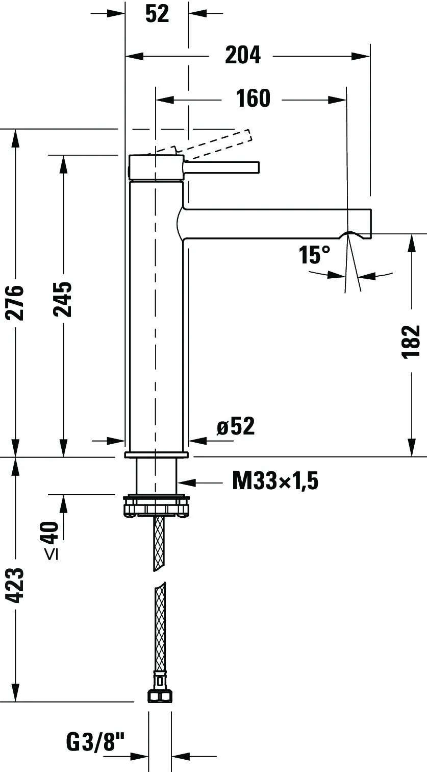 Cir. 1Heb.-Wtmi. L chr 52x245x204 Ala:160 Ans.m. Schl.Ans.: 3/8" Strhlfo.