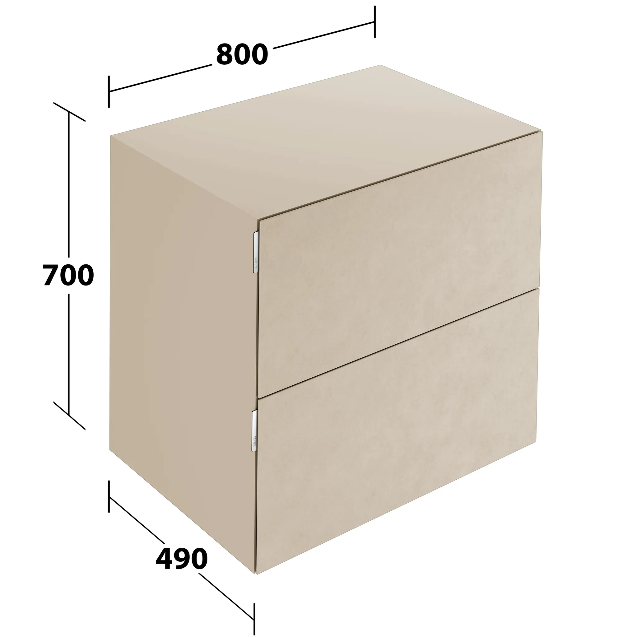 KEUCO Sideboard mit Auszügen „Edition 11 Art“ Sahara (Keramik), Sand (Lack, seidenmatt), ohne Beleuchtung 80 × 70 × 49 cm