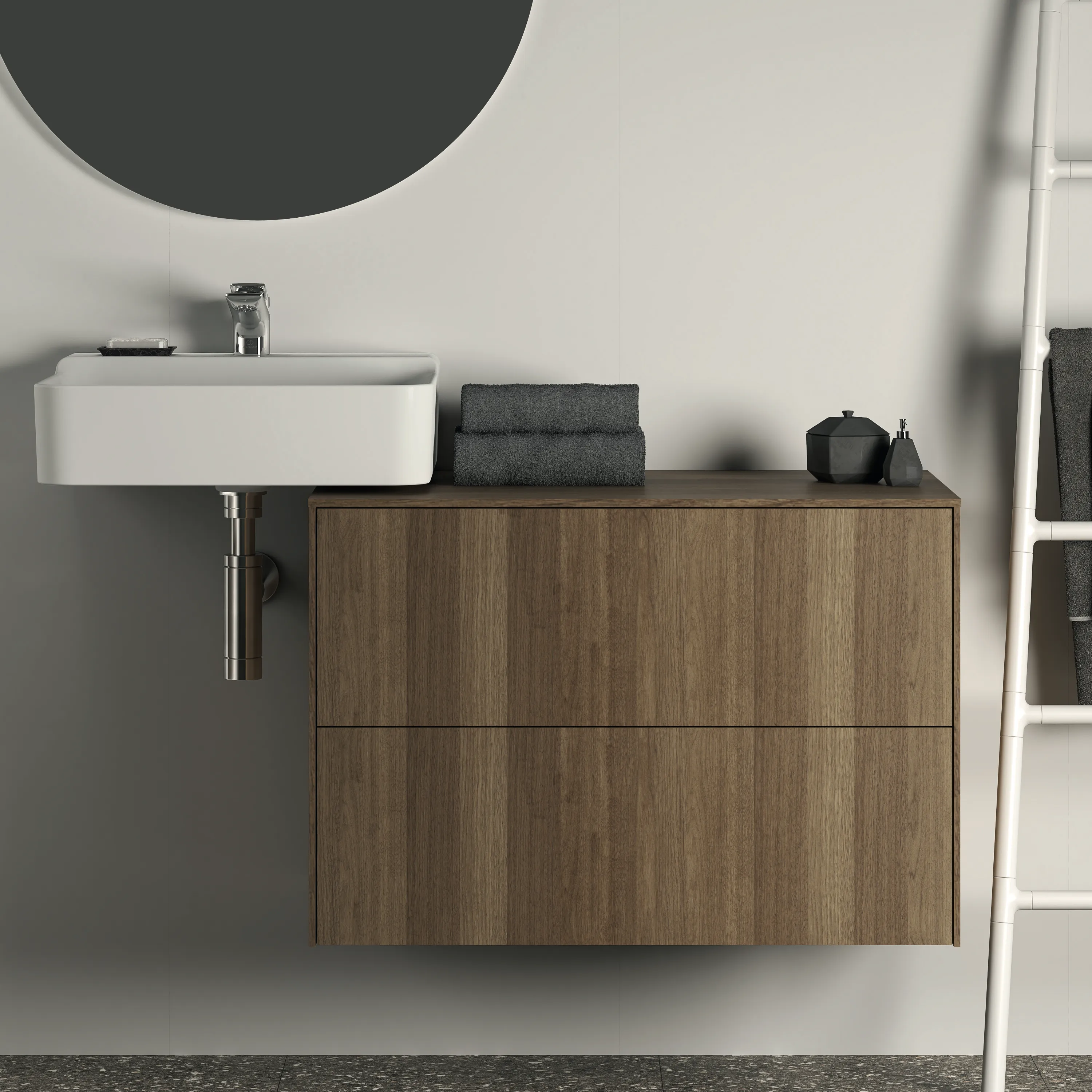 Ideal Standard Waschtischunterschrank „Conca“ 80,2 × 55 × 50,5 cm Walnuss dunkel Furnier