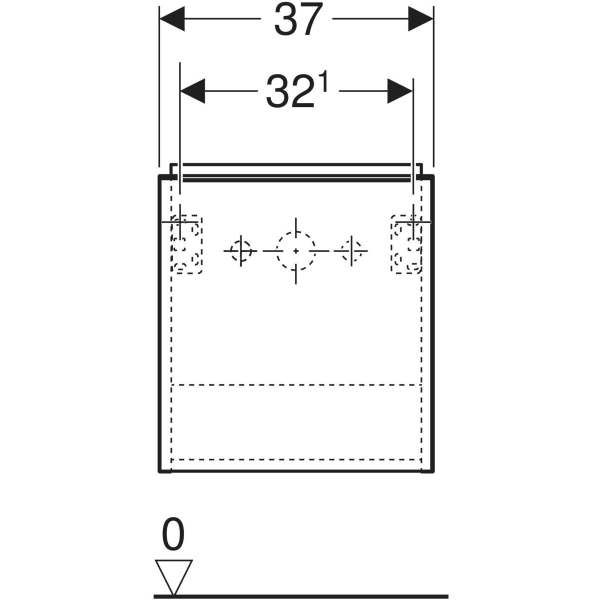 iCon Unterschrank für Handwaschbecken, mit einer Tür: Tür=Anschlag rechts, Korpus und Front: weiß / lackiert hochglänzend, Griff: weiß / pulverbeschichtet matt