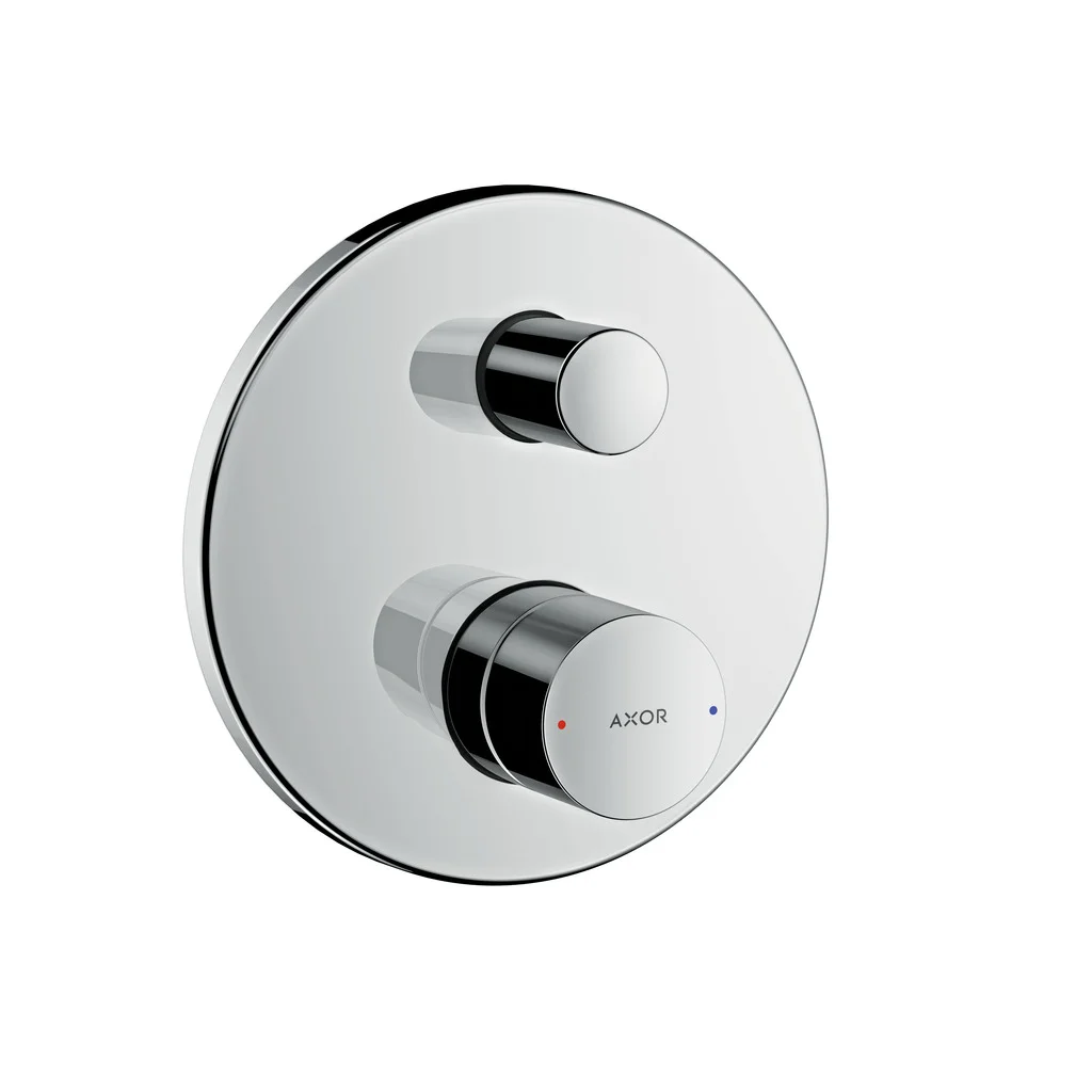 Hansgrohe AXOR Uno Einhebel-Wannenmischer Unterputz mit Zerogriff Chrom, 2 Verbraucher, Keramikmischsystem, einstellbare Temperaturbegrenzung, automatische Rückstellung, Schalldämpfer, für Durchlauferhitzer geeignet