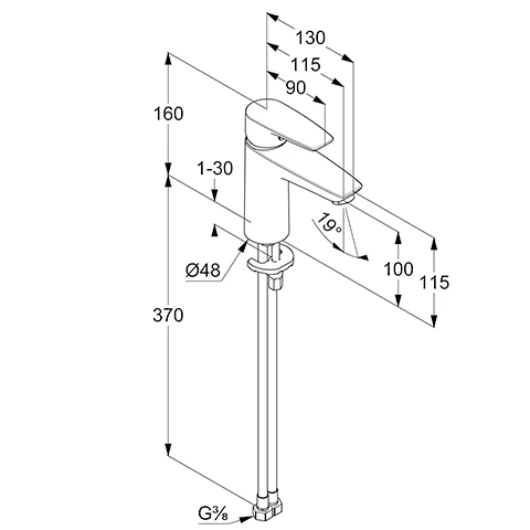 PURE & SOLID WaschtischEHM 100 ECO PLUS, o. Ablaufgarnitur chrom PURE & SOLID WaschtischEHM 100 ECO PLUS, o. Ablaufgarnitur chrom