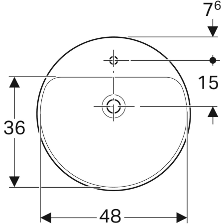 Vorbauwaschbecken „Variform“, rund ⌀ 50 × 18,5 cm 