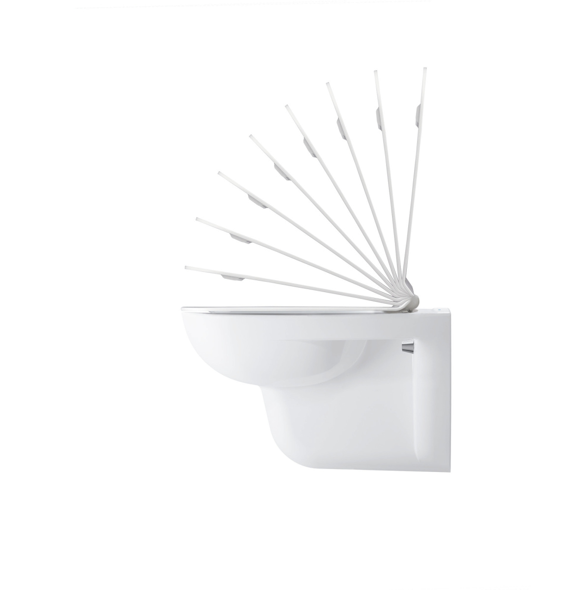 Set Wand-Tiefspül-WC „D-Code“ 35,5 × 36 × 54,5 cm, mit Spülrand und Duravit WC-Sitz „D-Code“ 35,9 × 44,2 × 5 cm mit Softclose