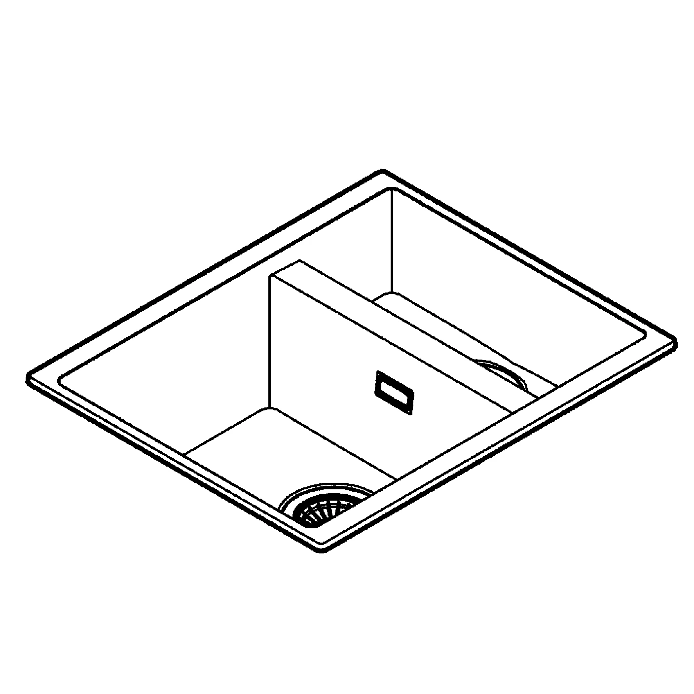 Kompositspüle K500 31648, Modell: K500 60-C 55,5/46 1.5 rev, Montageart: Standard-Einbau und Unterbau, Maße: 555 x 460 mm, 1 Becken: 335 x 400 x 200 mm, 0,5 Becken: 155 x 400 x 140 mm, granit schwarz