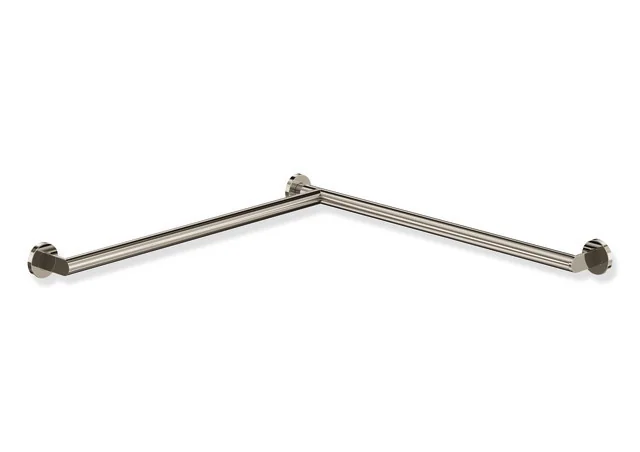 HEWI Dusch- und Wannenhandlauf System 900, Edelstahl PVD nickelglänzend, Länge 765 mm, Durchmesser 32 mm, links HEWI Dusch- und Wannenhandlauf System 900, Edelstahl PVD nickelglänzend, Länge 765 mm, Durchmesser 32 mm, links