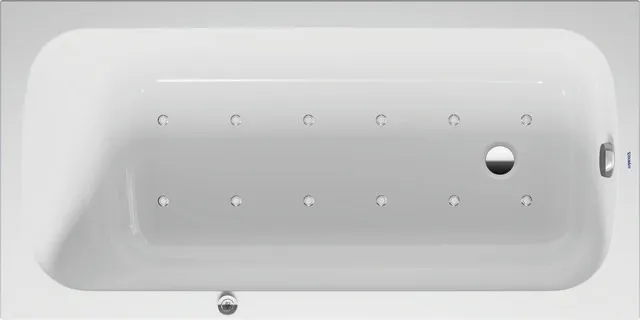 Duravit Whirlwanne „Qatego“ rechteck 1500 × 750 mm, Fußablauf mit Air-System, in Weiß