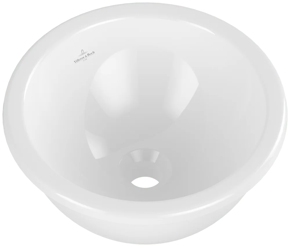 Villeroy & Boch Loop & Friends Einbauwaschbecken 4A5901, 390x390mm, Rund, ohne Überlauf, Weiß Alpin