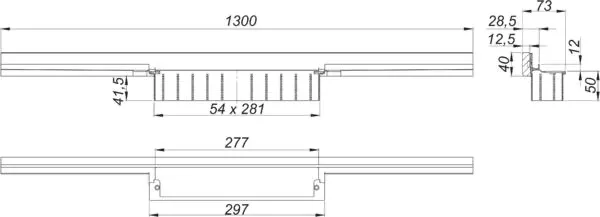 Duschrinne CeraWall Individual N, 1300 mm